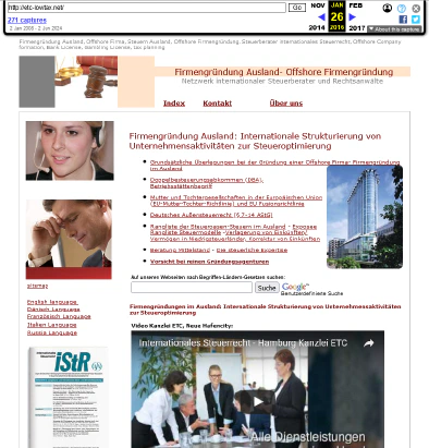 Original archived homepage