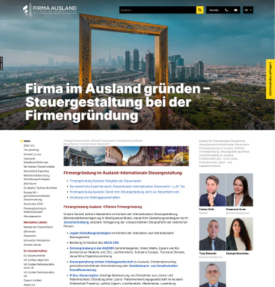 Firma Ausland homepage