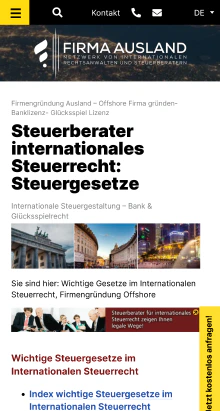 Typical inner page on mobile