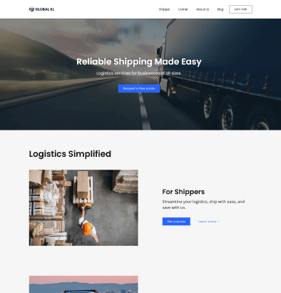 Homepage screenshot